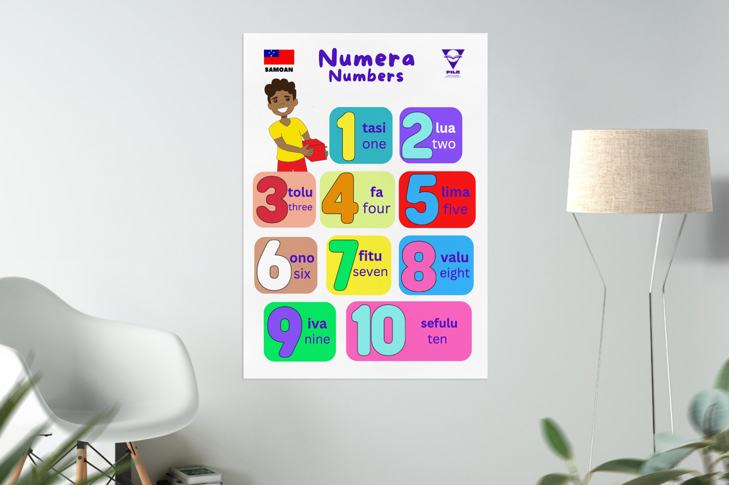 SAMOAN - Printed poster - Numera - Numbers (white background)