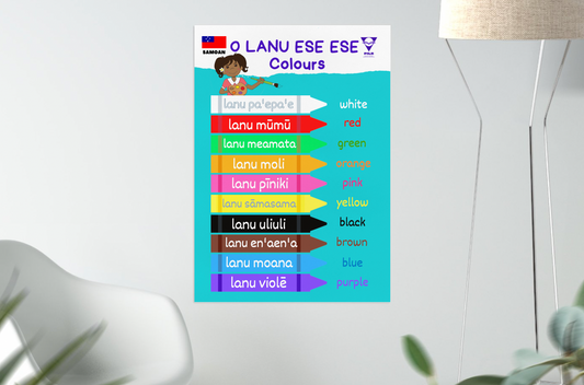 SAMOAN - Printed poster - O Lanu Ese Ese - Colours (coloured background)