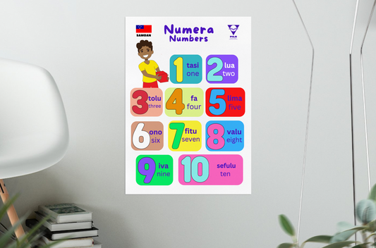 SAMOAN - Printed poster - Numera - Numbers (white background)