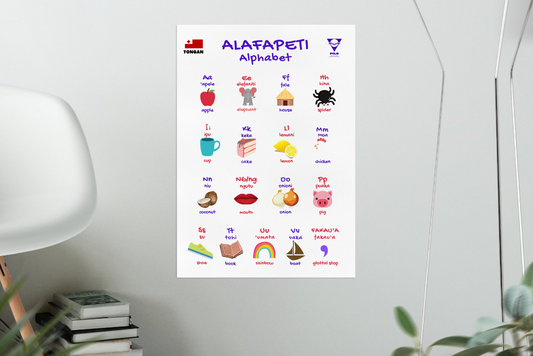 TONGAN - Printed poster - Alafapeti - Alphabet (white background)