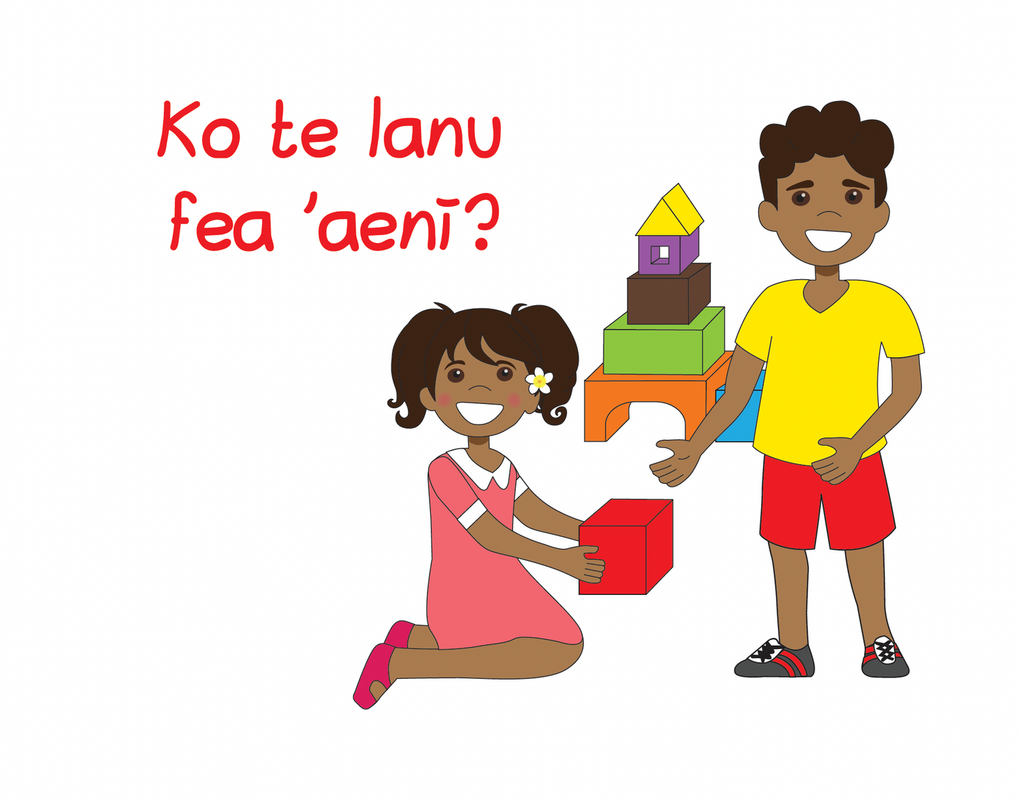 UVEAN/ENGLISH - Printed children's book - Ko te lanu fea 'aenī? What colour is this?